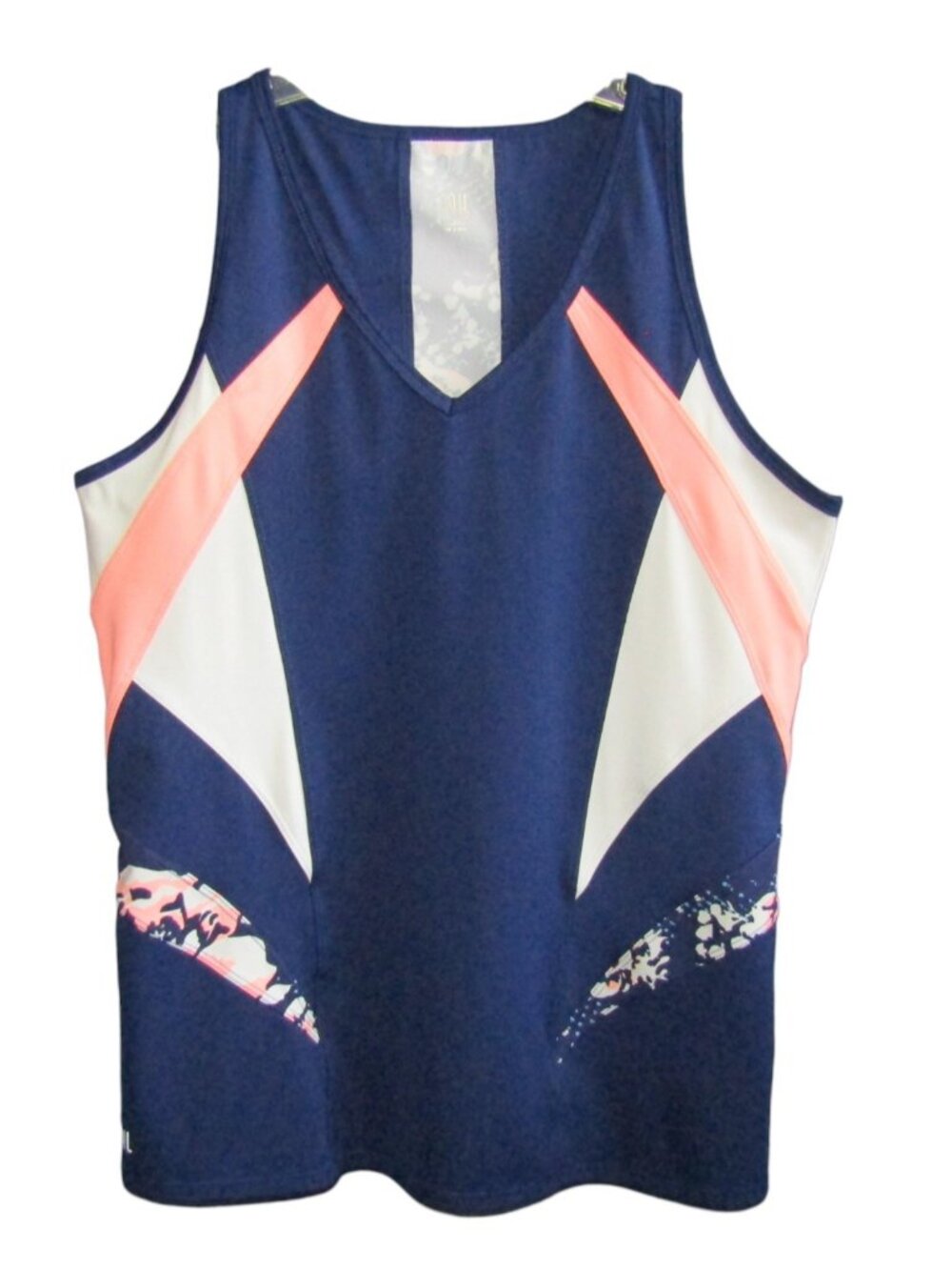 Tail Womens Large L Golf Tank Top Navy Blue Coral Colorblock Tennis Pickleball